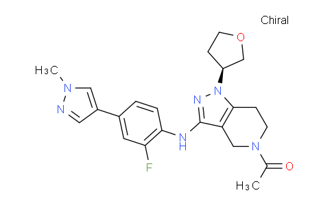 AM247951 | 1936428-93-1 | (S)-1-(3-((2-fluoro-4-(1-methyl-1h-pyrazol-4-yl)phenyl)amino)-1-(tetrahydrofuran-3-yl)-1,4,6,7-tetrahydro-5h-pyrazolo[4,3-c]pyridin-5-yl)ethan-1-one