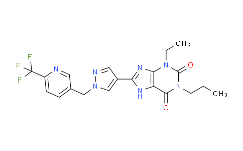 AM247954 | 631914-03-9 | 3-Ethyl-1-propyl-8-(1-((6-(trifluoromethyl)pyridin-3-yl)methyl)-1h-pyrazol-4-yl)-1h-purine-2,6(3h,7h)-dione