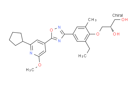 AM247971 | 1262414-04-9 | (S)-3-(4-(5-(2-cyclopentyl-6-methoxypyridin-4-yl)-1,2,4-oxadiazol-3-yl)-2-ethyl-6-methylphenoxy)propane-1,2-diol
