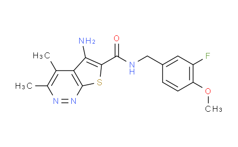 AM247978 | 1451994-10-7 | 5-Amino-N-(3-fluoro-4-methoxybenzyl)-3,4-dimethylthieno[2,3-c]pyridazine-6-carboxamide