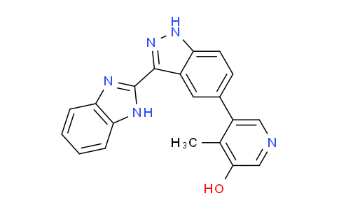 5-(3-(1H-Benzo[d]imidazol-2-yl)-1H-indazol-5-yl)-4-methylpyridin-3-ol