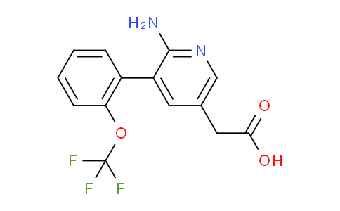 2-Amino-3-(2-(trifluoromethoxy)phenyl)pyridine-5-acetic acid