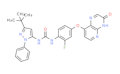 AM248570 | 1163719-56-9 | 1-(3-(Tert-butyl)-1-phenyl-1h-pyrazol-5-yl)-3-(2-fluoro-4-((3-oxo-3,4-dihydropyrido[2,3-b]pyrazin-8-yl)oxy)phenyl)urea