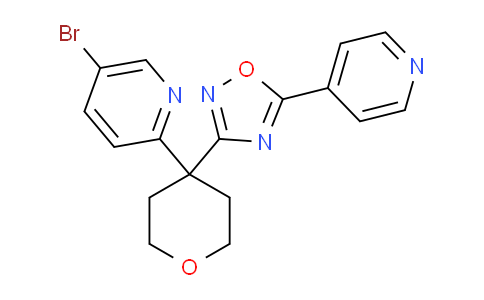 AM248973 | 1369514-01-1 | 3-(4-(5-Bromopyridin-2-yl)tetrahydro-2h-pyran-4-yl)-5-(pyridin-4-yl)-1,2,4-oxadiazole