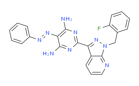 (E)-2-(1-(2-fluorobenzyl)-1H-pyrazolo[3,4-b]pyridin-3-yl)-5-(phenyldiazenyl)pyrimidine-4,6-diamine