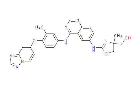 (2-(4-(4-([1,2,4]Triazolo[1,5-a]pyridin-7-yloxy)-3-methylphenylamino)quinazolin-6-ylamino)-4-methyl-4,5-dihydrooxazol-4-yl)methanol
