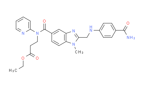 AM249903 | 1422435-41-3 | Ethyl 3-(2-((4-carbamoylphenylamino)methyl)-1-methyl-n-(pyridin-2-yl)-1h-benzo[d]imidazole-5-carboxamido)propanoate