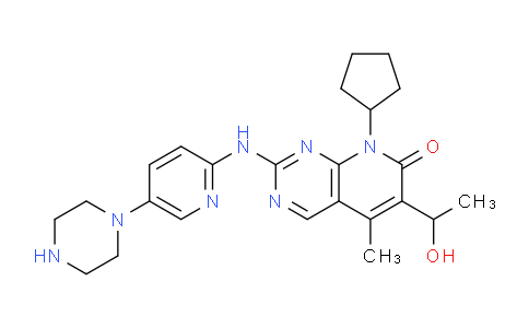 AM249904 | 1376615-91-6 | 8-Cyclopentyl-6-(1-hydroxyethyl)-5-methyl-2-((5-(piperazin-1-yl)pyridin-2-yl)amino)pyrido[2,3-d]pyrimidin-7(8h)-one