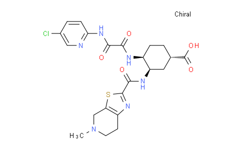 AM249918 | 834919-19-6 | (1S,3R,4S)-4-(2-((5-chloropyridin-2-yl)amino)-2-oxoacetamido)-3-(5-methyl-4,5,6,7-tetrahydrothiazolo[5,4-c]pyridine-2-carboxamido)cyclohexane-1-carboxylic acid