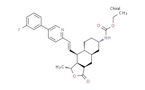 Ethyl ((1R,3aR,4aR,6S,8aR,9S,9aS)-9-((E)-2-(5-(3-fluorophenyl)pyridin-2-yl)vinyl)-1-methyl-3-oxododecahydronaphtho[2,3-c]furan-6-yl)carbamate