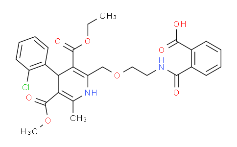 AM249934 | 318465-73-5 | 2-(2-((4-(2-Chlorophenyl)-3-(ethoxycarbonyl)-5-(methoxycarbonyl)-6-methyl-1,4-dihydropyridin-2-yl)methoxy)ethylcarbamoyl)benzoic acid