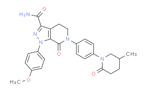 1-(4-Methoxyphenyl)-6-(4-(5-methyl-2-oxopiperidin-1-yl)phenyl)-7-oxo-4,5,6,7-tetrahydro-1h-pyrazolo[3,4-c]pyridine-3-carboxamide