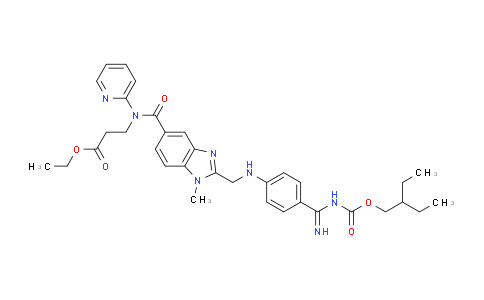 AM249944 | 1610758-20-7 | Ethyl 3-(2-(((4-(n-((2-ethylbutoxy)carbonyl)carbamimidoyl)phenyl)amino)methyl)-1-methyl-n-(pyridin-2-yl)-1h-benzo[d]imidazole-5-carboxamido)propanoate