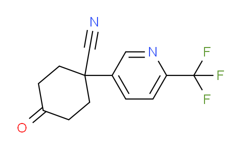 4-Oxo-1-(6-(trifluoromethyl)pyridin-3-yl)cyclohexane-1-carbonitrile