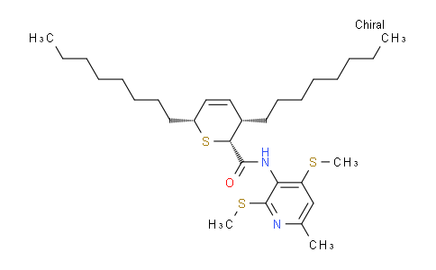 AM250019 | 176496-12-1 | (2R,3S,6R)-n-(6-methyl-2,4-bis(methylthio)pyridin-3-yl)-3,6-dioctyl-3,6-dihydro-2h-thiopyran-2-carboxamide