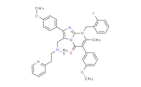 8-(2-Fluorobenzyl)-6-(3-methoxyphenyl)-2-(4-methoxyphenyl)-7-methyl-3-((methyl(2-(pyridin-2-yl)ethyl)amino)methyl)imidazo[1,2-a]pyrimidin-5(8h)-one