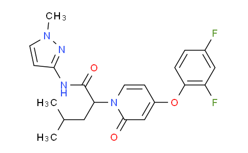 AM250158 | 1262239-23-5 | 2-[4-(2,4-Difluorophenoxy)-2-oxo-1,2-dihydropyridin-1-yl]-4-methyl-n-(1-methyl-1h-pyrazol-3-yl)pentanamide