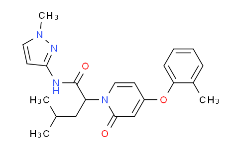 4-Methyl-n-(1-methyl-1h-pyrazol-3-yl)-2-(2-oxo-4-(o-tolyloxy)pyridin-1(2h)-yl)pentanamide