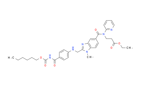 Ethyl 3-(2-(((4-(((hexyloxy)carbonyl)carbamoyl)phenyl)amino)methyl)-1-methyl-N-(pyridin-2-yl)-1H-benzo[d]imidazole-5-carboxamido)propanoate