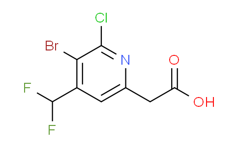 3-Bromo-2-chloro-4-(difluoromethyl)pyridine-6-acetic acid