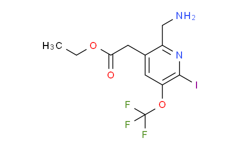 Ethyl 2-(aminomethyl)-6-iodo-5-(trifluoromethoxy)pyridine-3-acetate