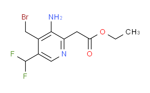 Ethyl 3-amino-4-(bromomethyl)-5-(difluoromethyl)pyridine-2-acetate