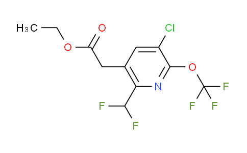 Ethyl 3-chloro-6-(difluoromethyl)-2-(trifluoromethoxy)pyridine-5-acetate