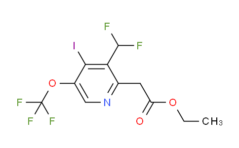 Ethyl 3-(difluoromethyl)-4-iodo-5-(trifluoromethoxy)pyridine-2-acetate
