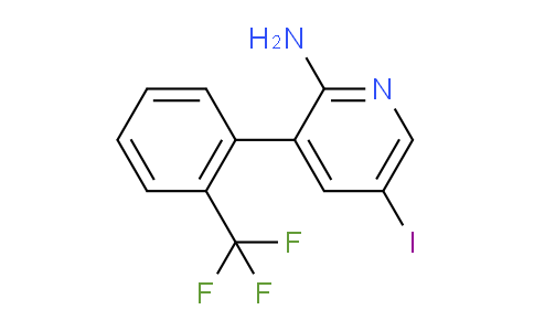 2-Amino-5-iodo-3-(2-(trifluoromethyl)phenyl)pyridine
