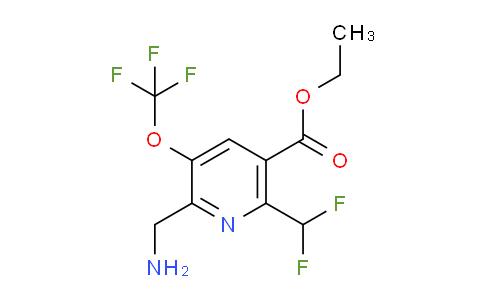Ethyl 2-(aminomethyl)-6-(difluoromethyl)-3-(trifluoromethoxy)pyridine-5-carboxylate