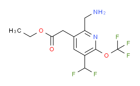 Ethyl 2-(aminomethyl)-5-(difluoromethyl)-6-(trifluoromethoxy)pyridine-3-acetate