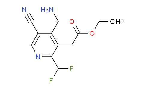 Ethyl 4-(aminomethyl)-5-cyano-2-(difluoromethyl)pyridine-3-acetate