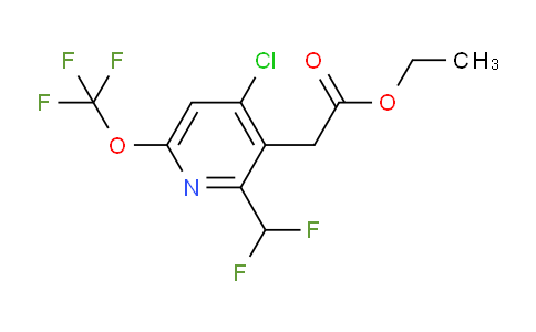 Ethyl 4-chloro-2-(difluoromethyl)-6-(trifluoromethoxy)pyridine-3-acetate