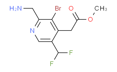 Methyl 2-(aminomethyl)-3-bromo-5-(difluoromethyl)pyridine-4-acetate