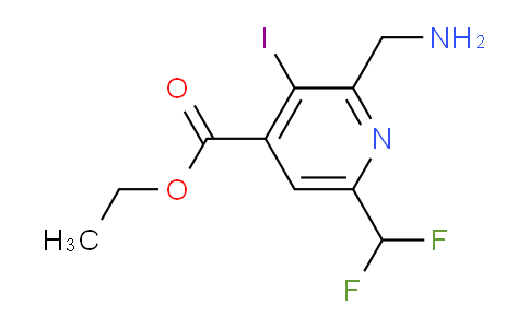 Ethyl 2-(aminomethyl)-6-(difluoromethyl)-3-iodopyridine-4-carboxylate
