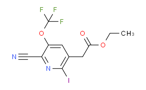 Ethyl 2-cyano-6-iodo-3-(trifluoromethoxy)pyridine-5-acetate