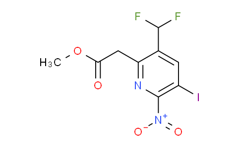Methyl 3-(difluoromethyl)-5-iodo-6-nitropyridine-2-acetate