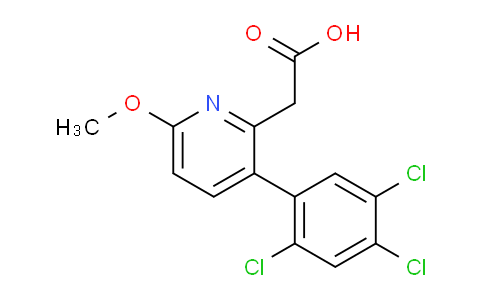 6-Methoxy-3-(2,4,5-trichlorophenyl)pyridine-2-acetic acid