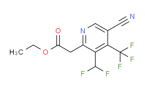 Ethyl 5-cyano-3-(difluoromethyl)-4-(trifluoromethyl)pyridine-2-acetate
