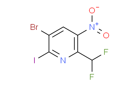 3-Bromo-6-(difluoromethyl)-2-iodo-5-nitropyridine