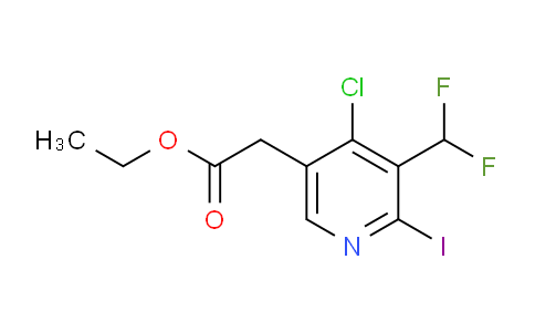 Ethyl 4-chloro-3-(difluoromethyl)-2-iodopyridine-5-acetate