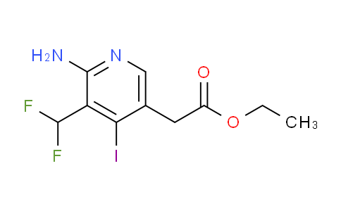 Ethyl 2-amino-3-(difluoromethyl)-4-iodopyridine-5-acetate