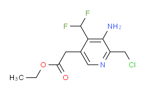 Ethyl 3-amino-2-(chloromethyl)-4-(difluoromethyl)pyridine-5-acetate