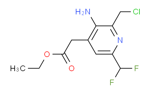 Ethyl 3-amino-2-(chloromethyl)-6-(difluoromethyl)pyridine-4-acetate