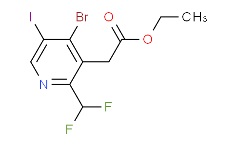 Ethyl 4-bromo-2-(difluoromethyl)-5-iodopyridine-3-acetate