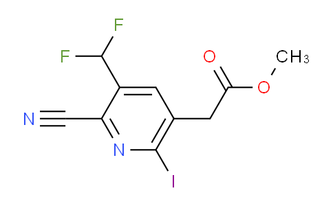 Methyl 2-cyano-3-(difluoromethyl)-6-iodopyridine-5-acetate