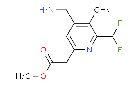 Methyl 4-(aminomethyl)-2-(difluoromethyl)-3-methylpyridine-6-acetate