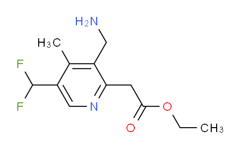 Ethyl 3-(aminomethyl)-5-(difluoromethyl)-4-methylpyridine-2-acetate
