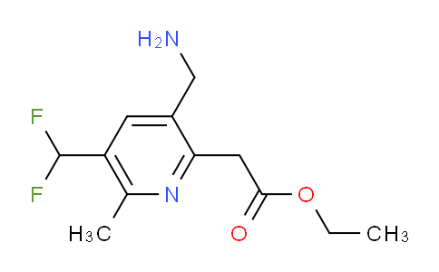 Ethyl 3-(aminomethyl)-5-(difluoromethyl)-6-methylpyridine-2-acetate