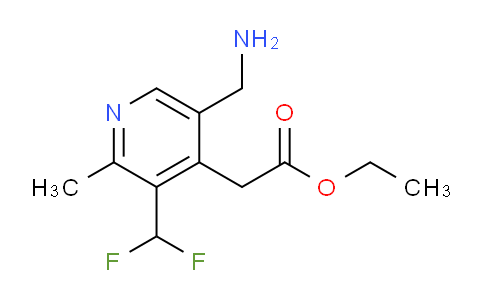 Ethyl 5-(aminomethyl)-3-(difluoromethyl)-2-methylpyridine-4-acetate
